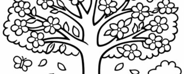 albero primaverile da colorare