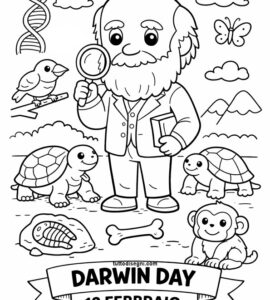 darwin day da colorare