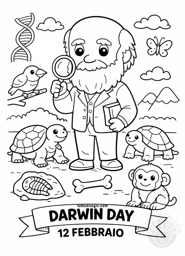 darwin day da colorare