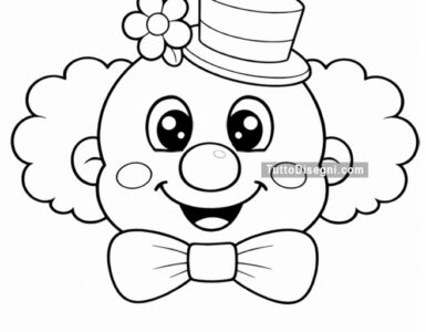 pagliaccio con cappello da colorare