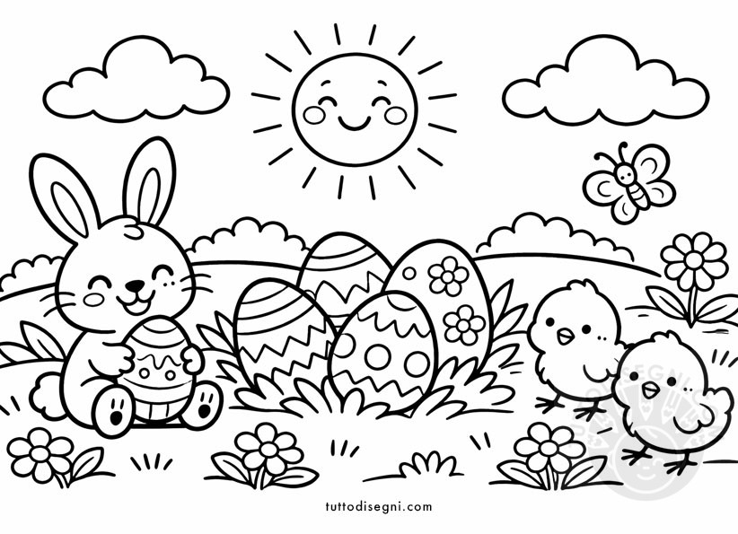 Prato pasquale da colorare 3 prato pasqua