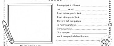 scheda per la festa del papa