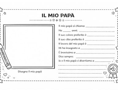 scheda per la festa del papa