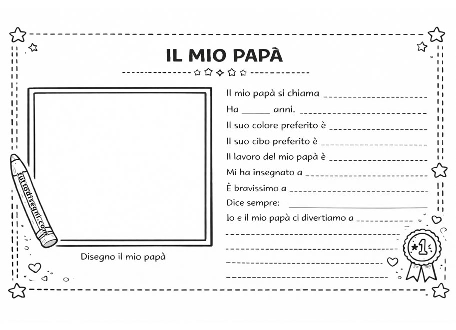 scheda per la festa del papa