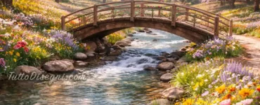 bellissima foto di primavera con ponte