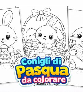 conigli di pasqua da colorare