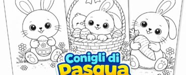 conigli di pasqua da colorare