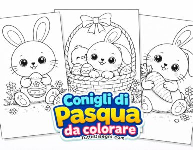 conigli di pasqua da colorare