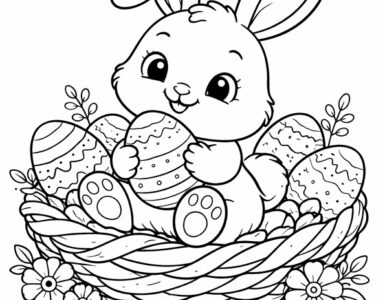 coniglietto di pasqua con uova