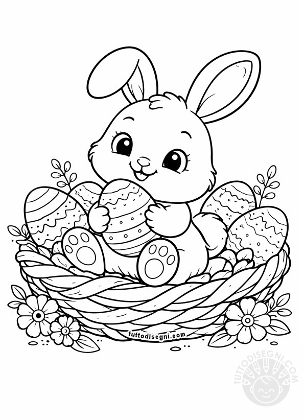 coniglietto di pasqua con uova
