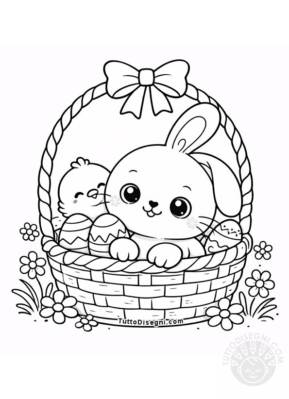 coniglietto di pasqua e pulcino