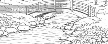 Paesaggio con ponte da colorare per adulti 1 paesaggio con ponte da colorare