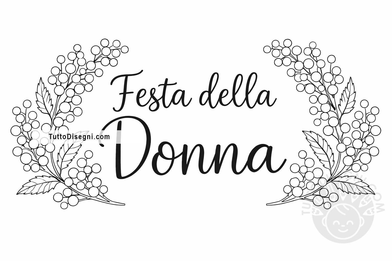 Scritta Festa della Donna da colorare 3 scritta festa della donna