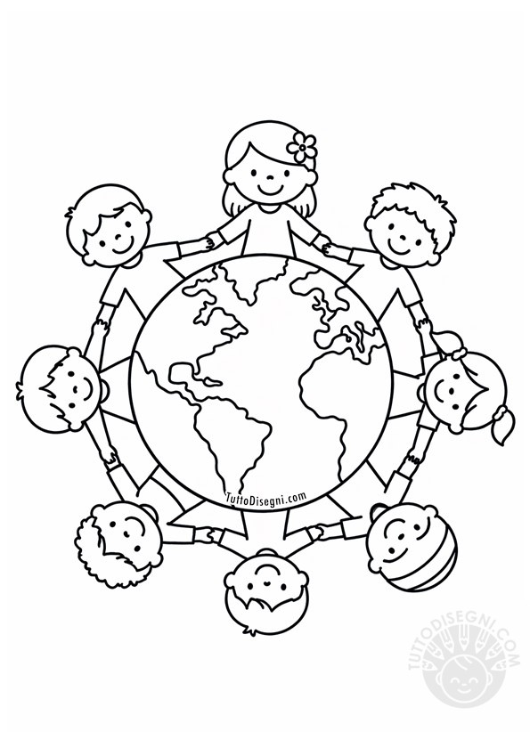 Bambini del mondo da colorare 5 bambini del mondo da colorare