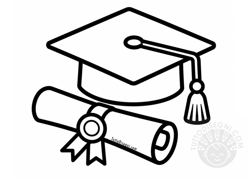 cappello di laurea e diploma