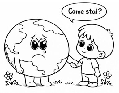 disegno bambino con il pianeta terra