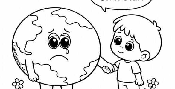 disegno bambino con il pianeta terra