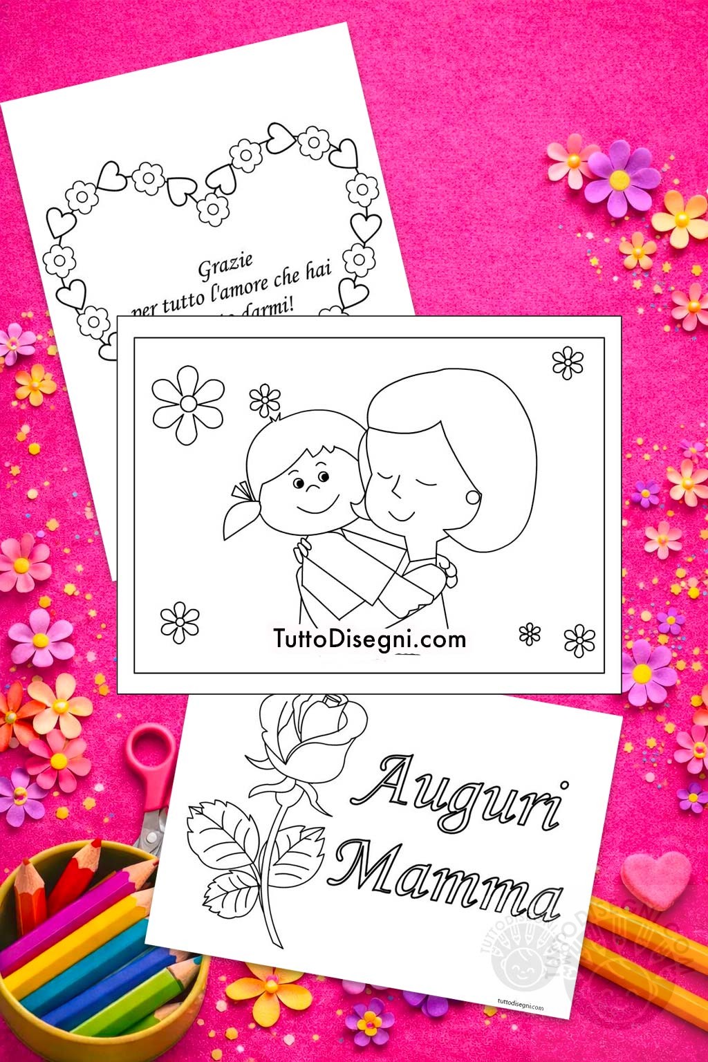 festa della mamma disegni da colorare
