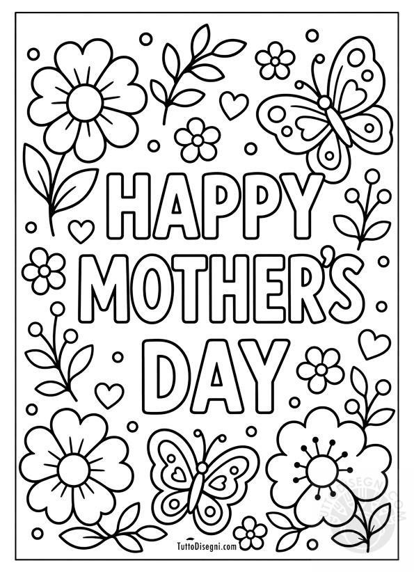 happy mothers day da colorare