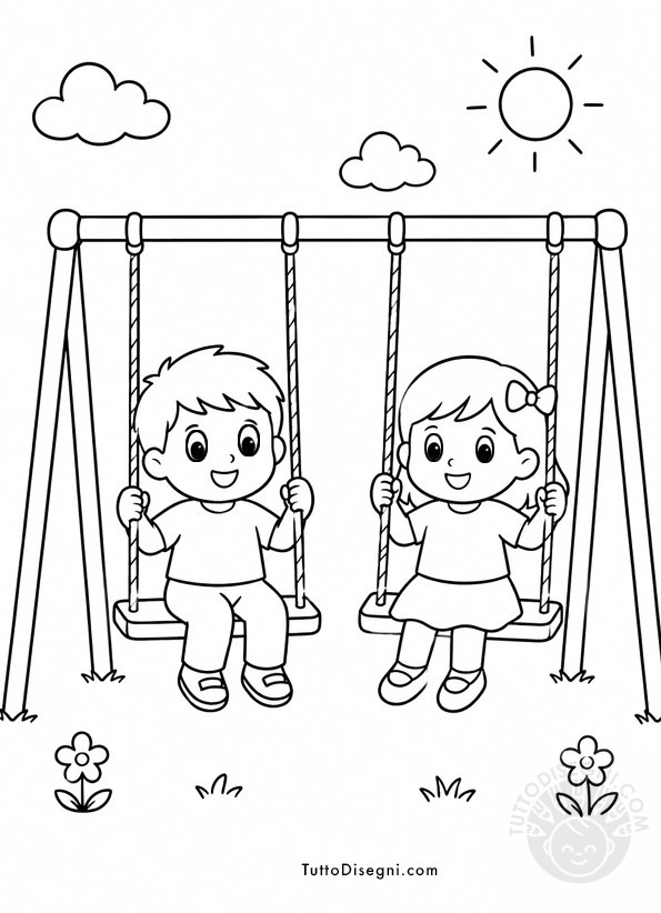 bambini sull altalena
