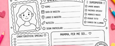 carta identita della mamma da colorare