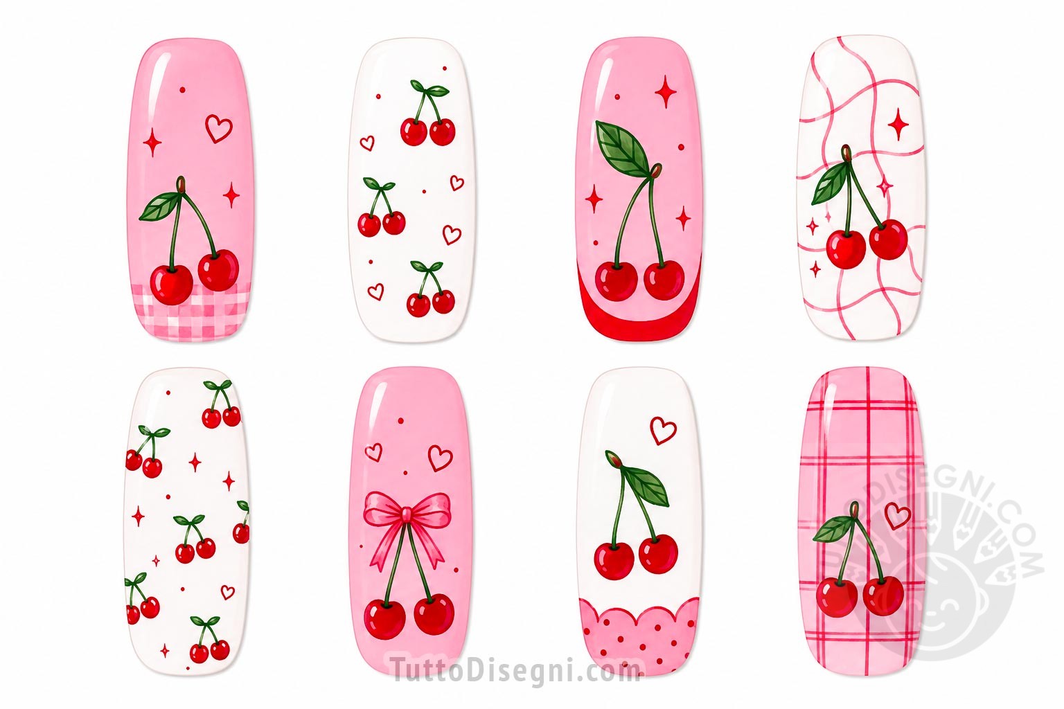 Cherry Nails idee unghie con ciliegie 7 cherry nails unghie colorate