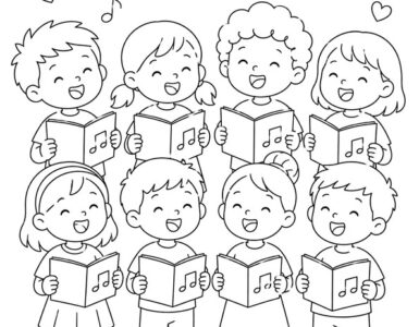 coro bambini disegno