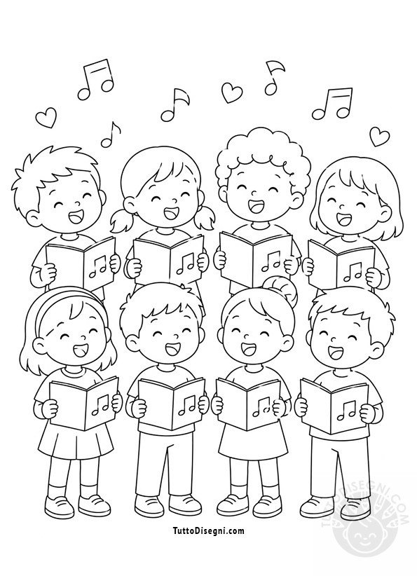 coro bambini disegno