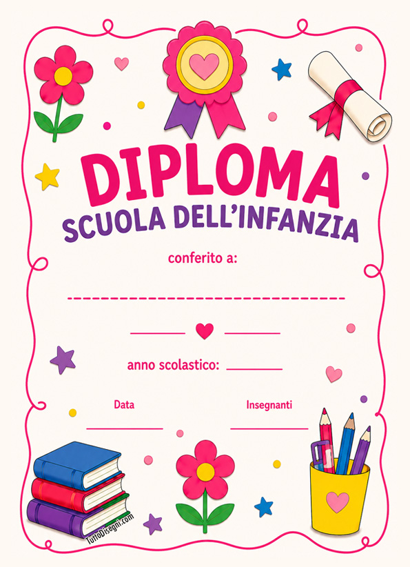 Diplomi scuola infanzia da stampare e compilare 11 diploma scuola infanzia da scaricare