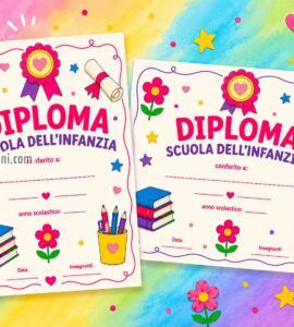 diplomi colorati per infanzia