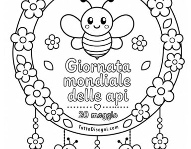 ghirlanda giornata api da colorare
