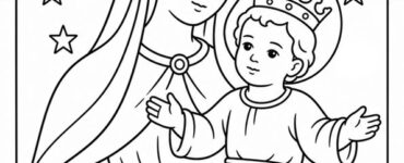 madonna del rosario da colorare