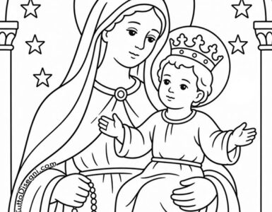 madonna del rosario da colorare