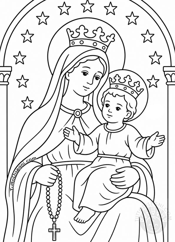 Madonna del Rosario da colorare 5 madonna del rosario da colorare