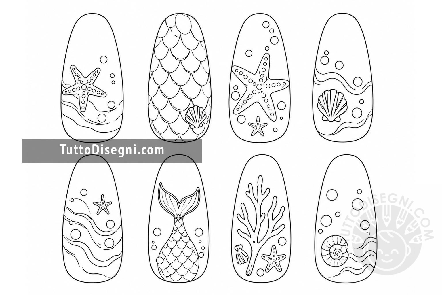 set unghie estive disegno