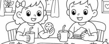 bambini che fanno merenda