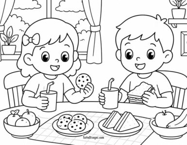 bambini che fanno merenda