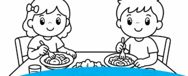 bambini seduti a tavola pranzo