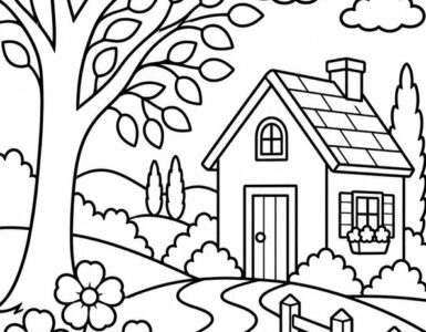 Paesaggio di campagna disegno per bambini 10 paesaggio di campagna da colorare 1