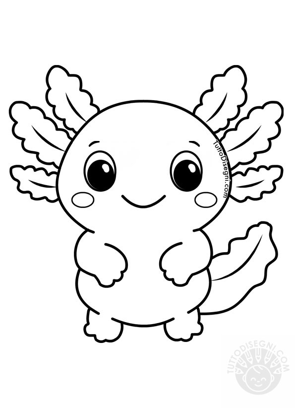 Axolotl da colorare 1 axolotl da colorare