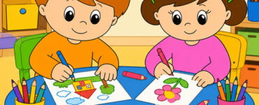 bambini che colorano