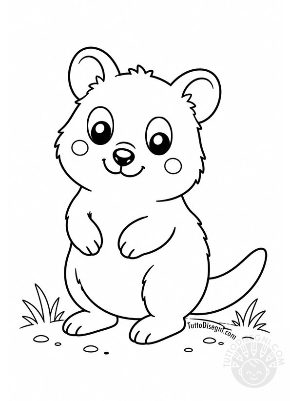Quokka da colorare 3 quokka