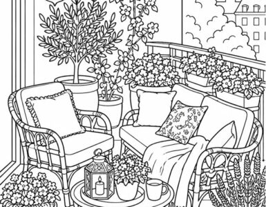 balcone cozy da colorare