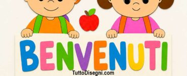 bambini con cartello di benvenuto