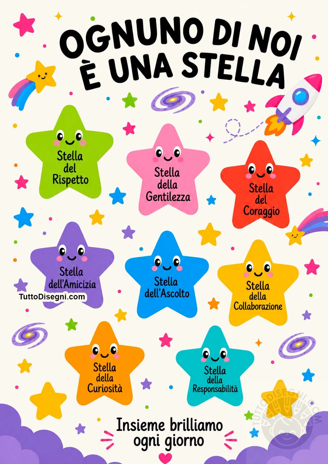 Ognuno di noi è una stella: cartellone per la classe 1 cartellone Ognuno di noi e una stella