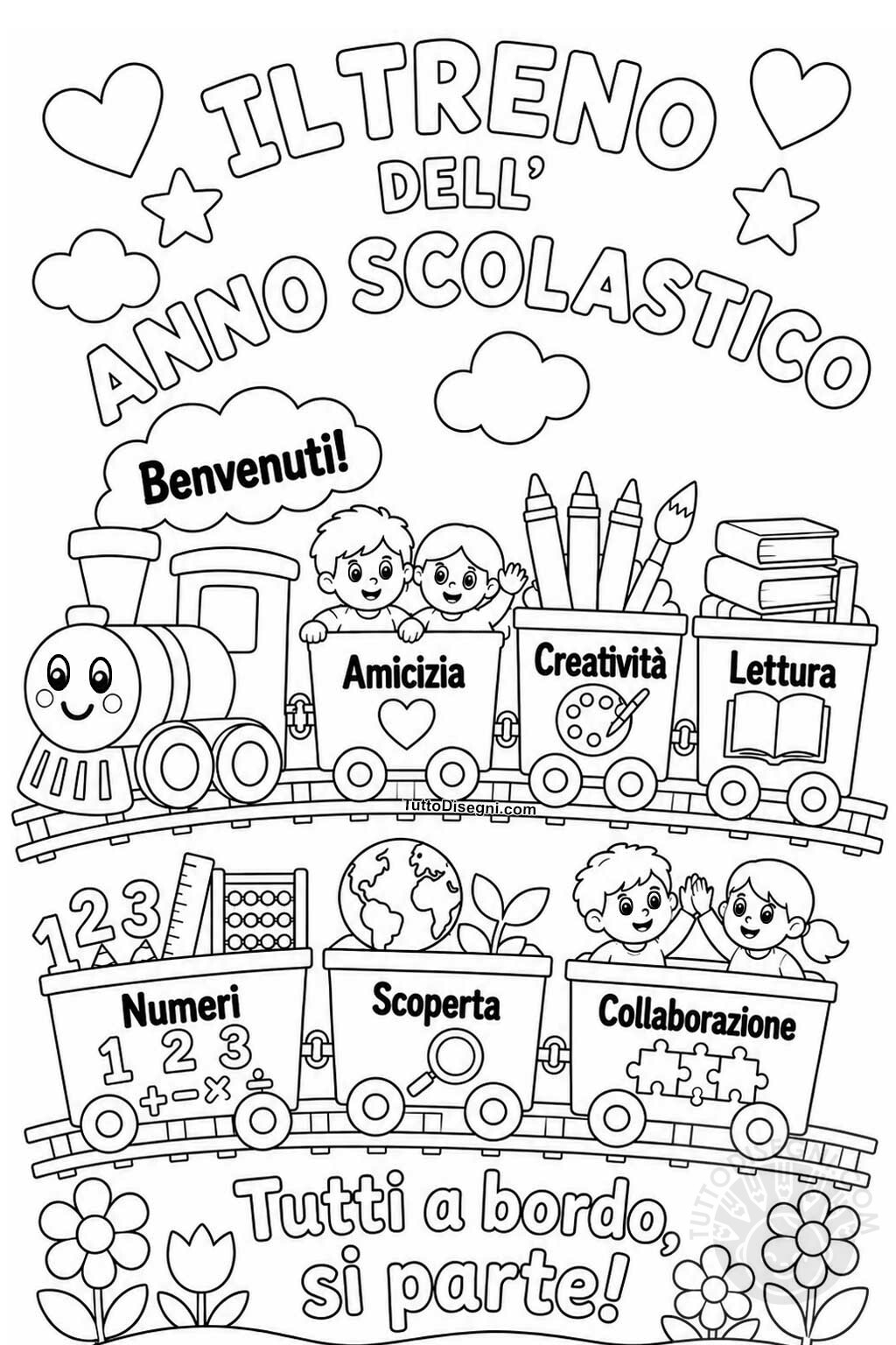 Vagoni dell’Apprendimento da Colorare – Scuola Primaria 1 scheda vagoni dell apprendimento