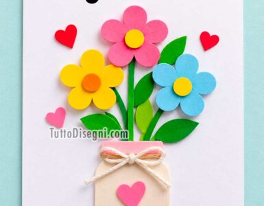 biglietto con fiori per i nonni