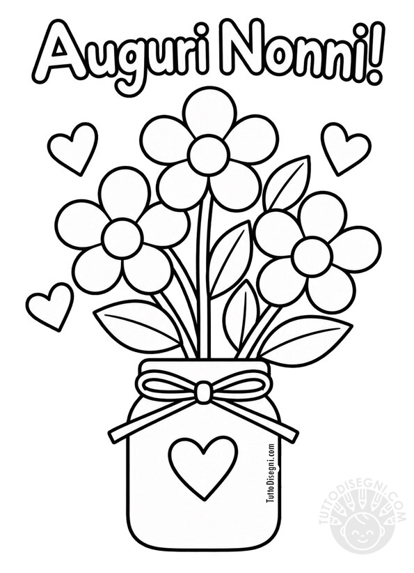Lavoretto per la Festa dei nonni 2 biglietto per i nonni da colorare