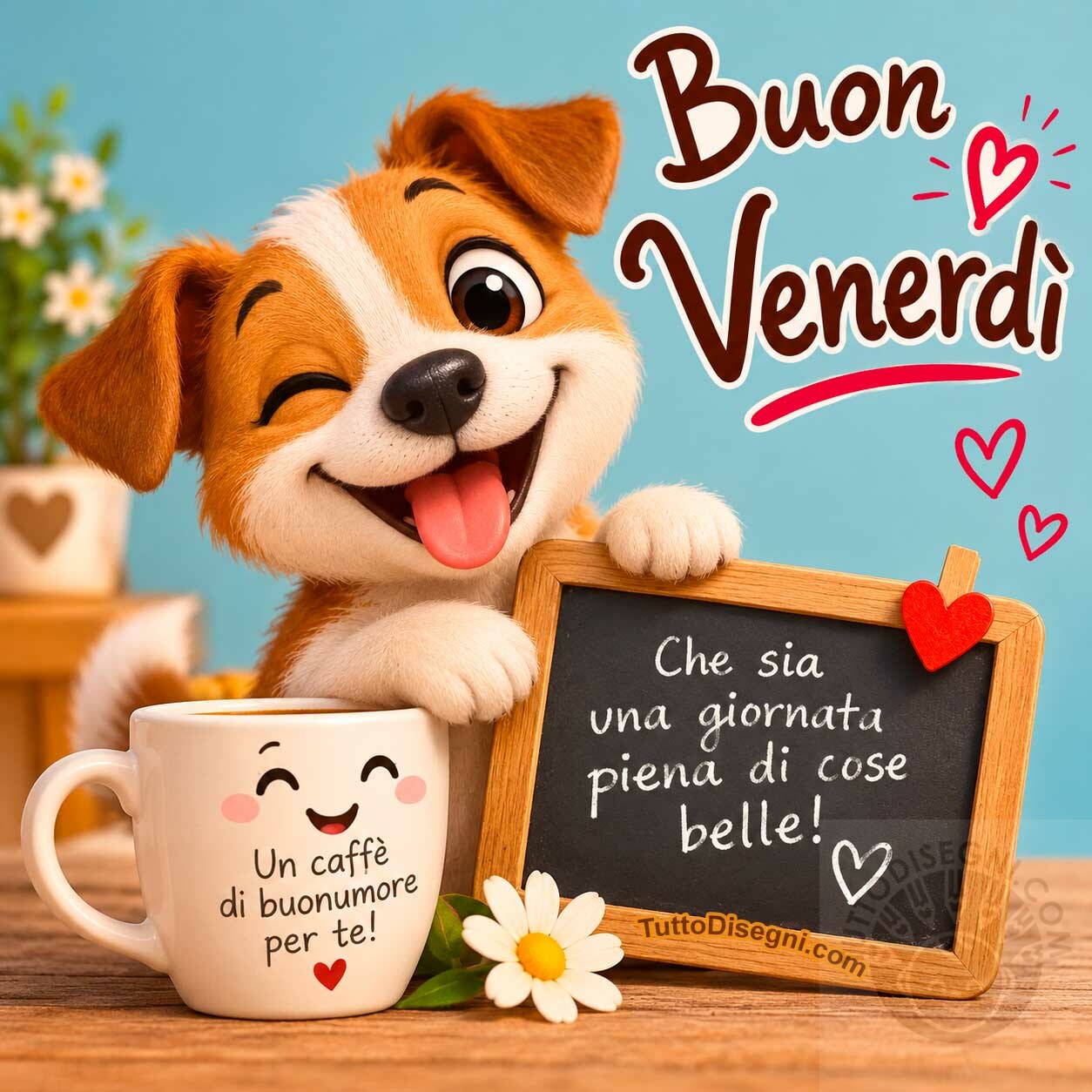 Buon venerdì simpatico 2 Buon venerdì simpatico con cagnolino e caffè