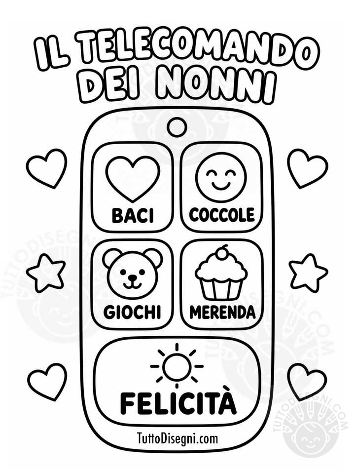 Il telecomando dei nonni da colorare 1 il telecomando dei nonni